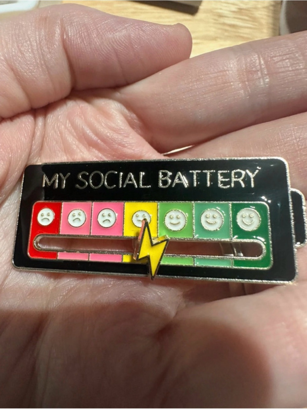 My Social Battery Enamel Pin - Multicolor